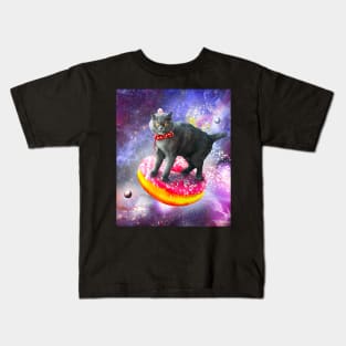 Galaxy Cat Donut - Space Cats Riding Donuts Kids T-Shirt